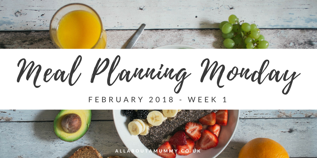 Meal Planning Monday blog title with picture of fruit bowl behind