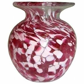 Picture of hand blown red glass posy vase