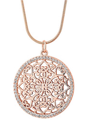 Rose gold filigree disc necklace from Debenhams