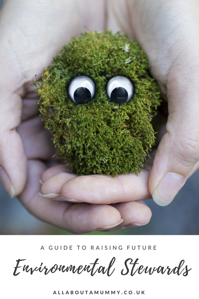Picture of How to Raise an Environmental Steward Blog Post title with hands holding moss