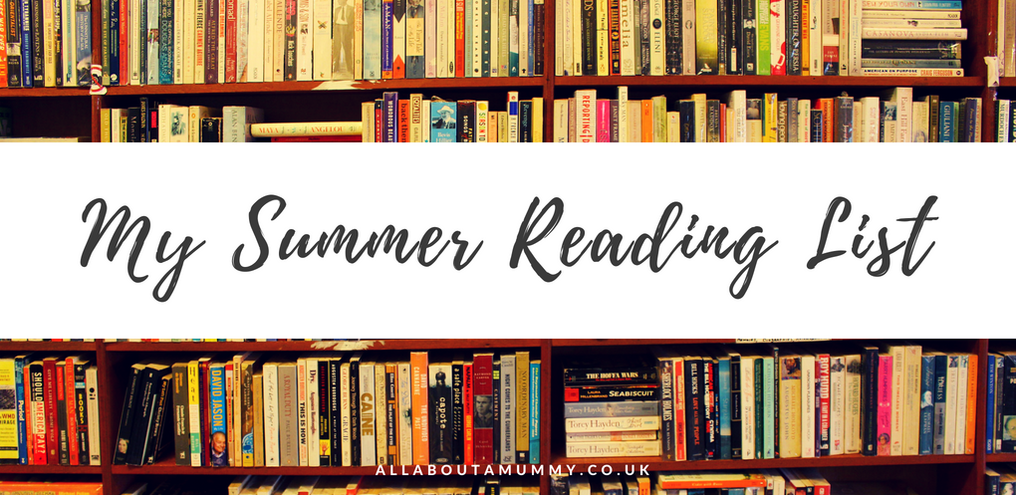Picture of book shelf with 'My Summer Reading List' title