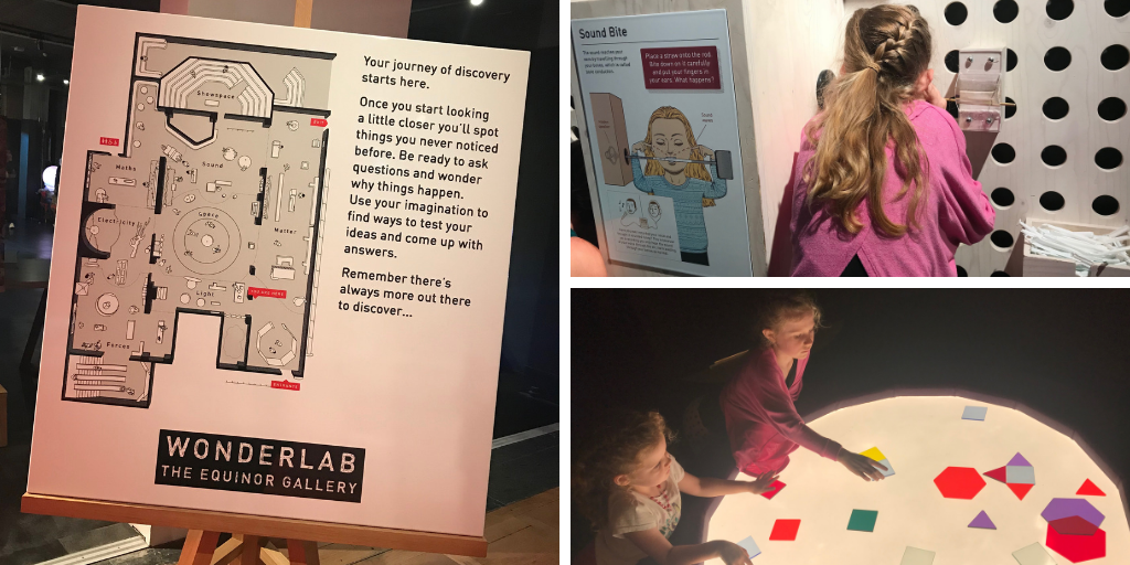 Pictures of interactive exhibits at Wonderlab at The Science Museum