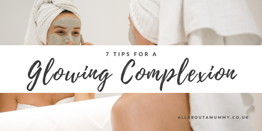 Picture of woman applying face masque with blog post title overlay