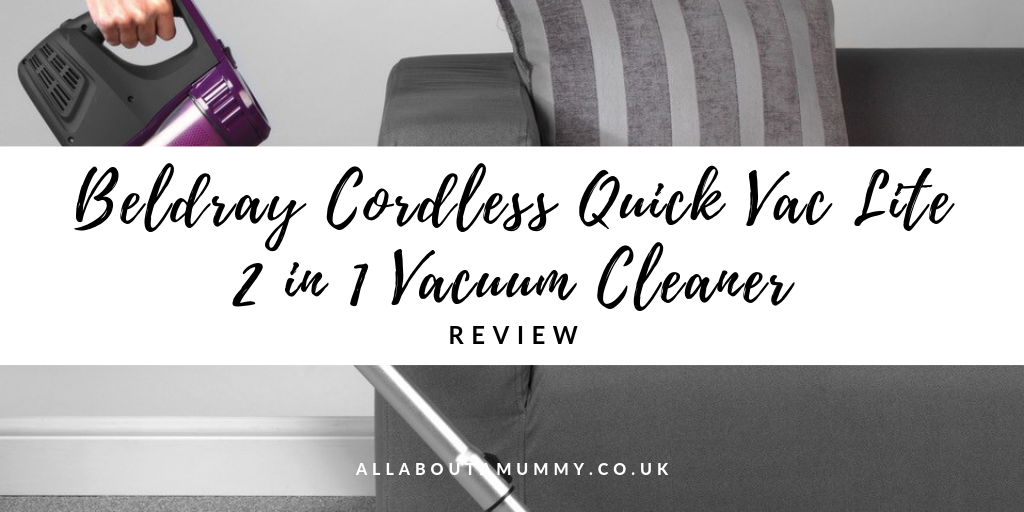Picture of woman cleaning with Beldray Cordless Quick Vac Lite 2 in 1 Vacuum Cleaner with blog post title.