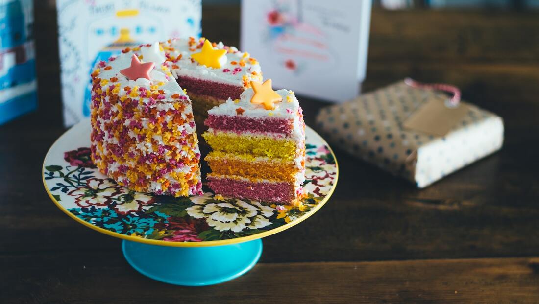 Picture of rainbow sponge birthday cake