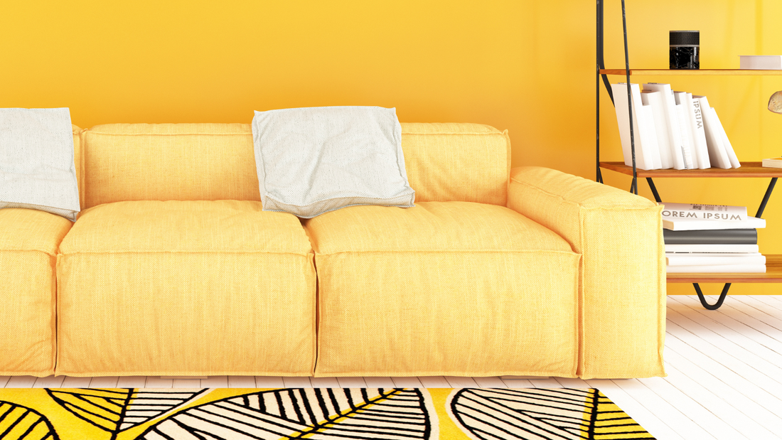 Picture of yellow colour block front room