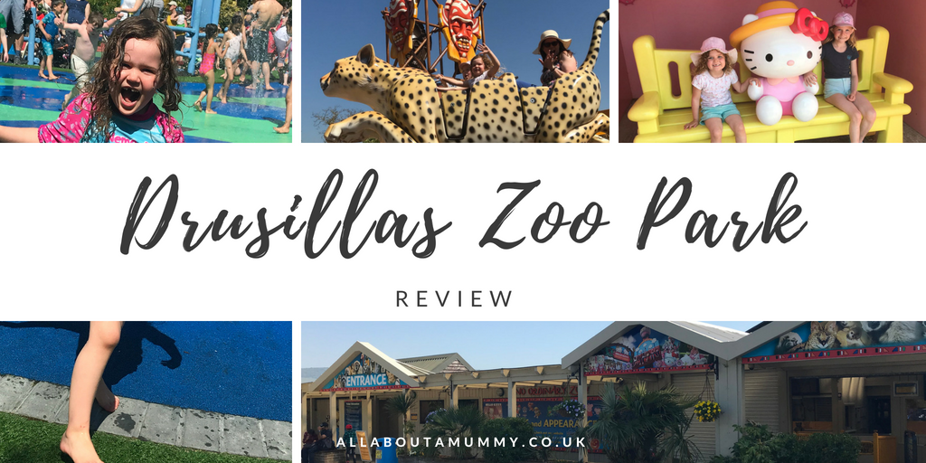 Picture of Drusillas Zoo Park blog post title with images of the parkbehind
