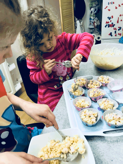 Picture of rice krispie cake making