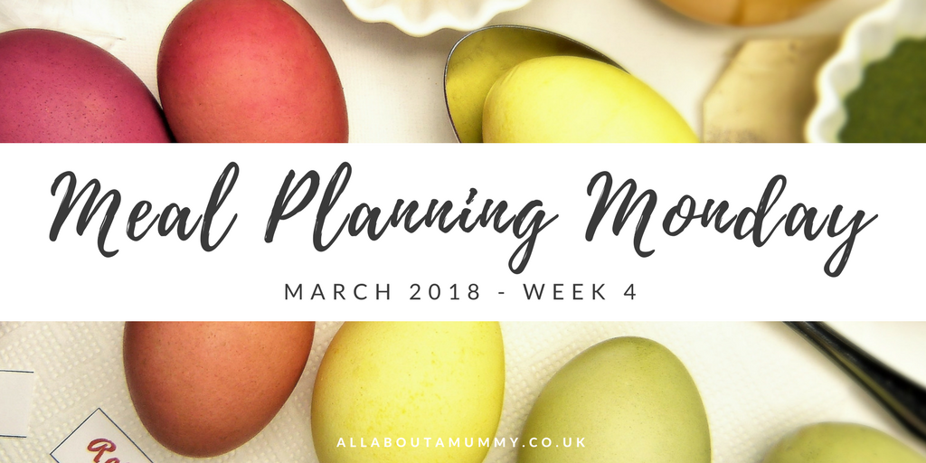 Picture of different coloured eggs with Meal Planning Monday title across