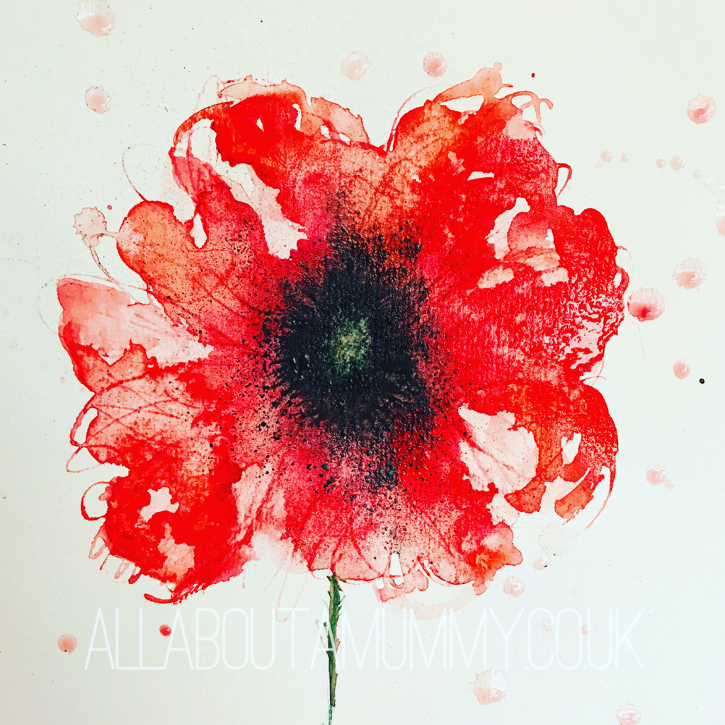 Watercolour painting of a poppy