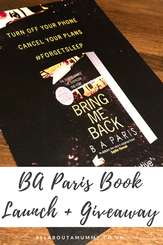 B A Paris Book Launch and Giveaway poster