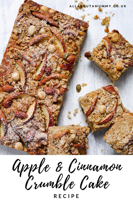 Apple & Cinnamon Crumble Cake recipe blog post