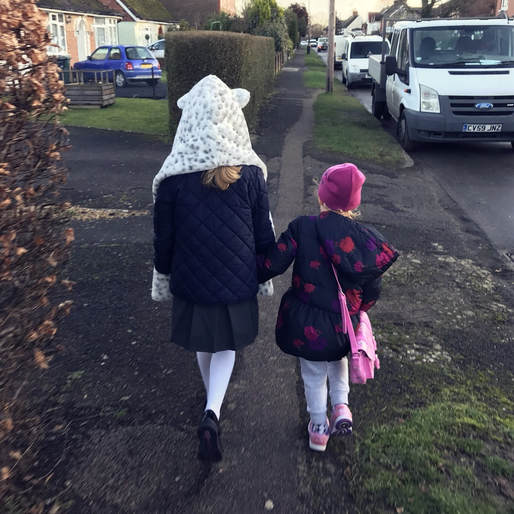 Picture of sisters walking together 