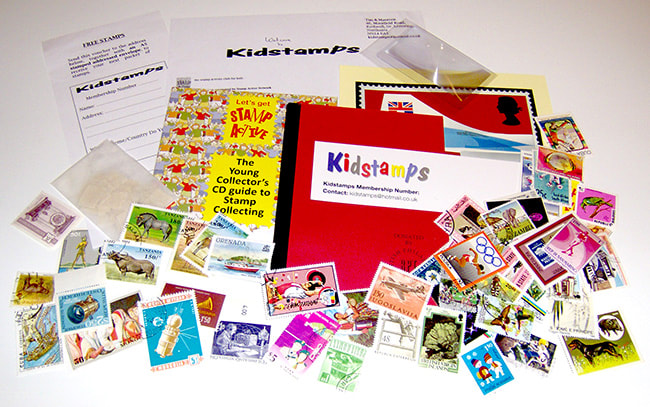 Picture of kids stamp collecting kit